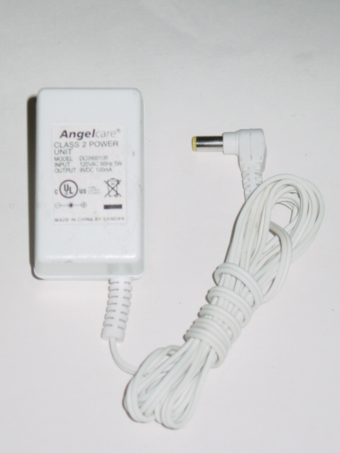 NEW AngelCare DC0900100 AC Adapter 9V 100mA